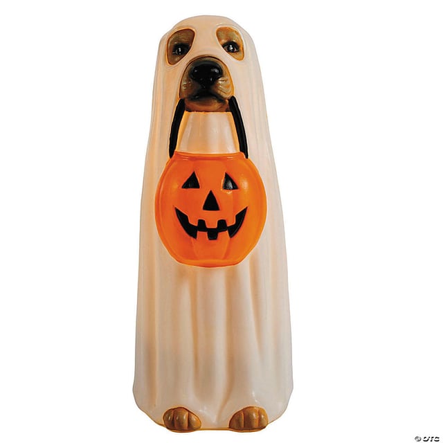 23 1/4 Light-Up Ghost Dog Blow Mold with C7 LED Halloween Decoration
