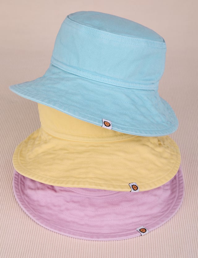 Wide Brim Denim Bucket Hats - Spring Colors