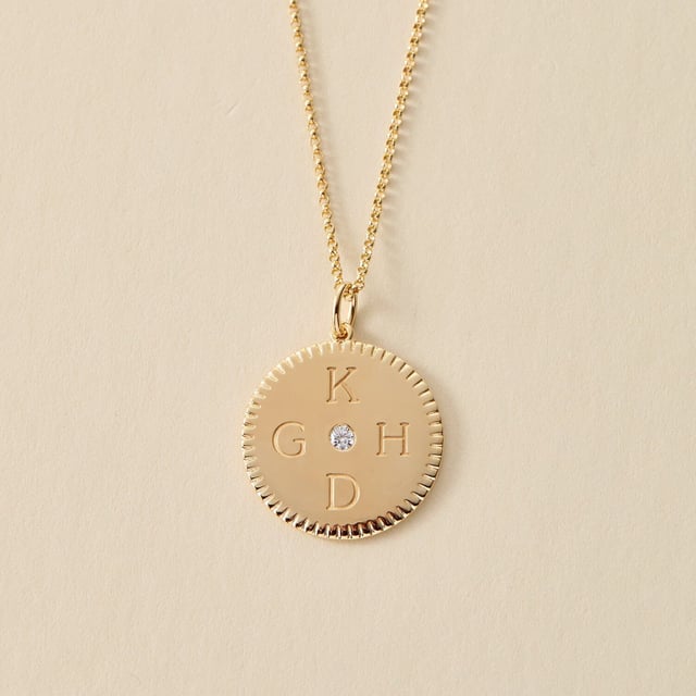 Notched Initial Pendant Necklace