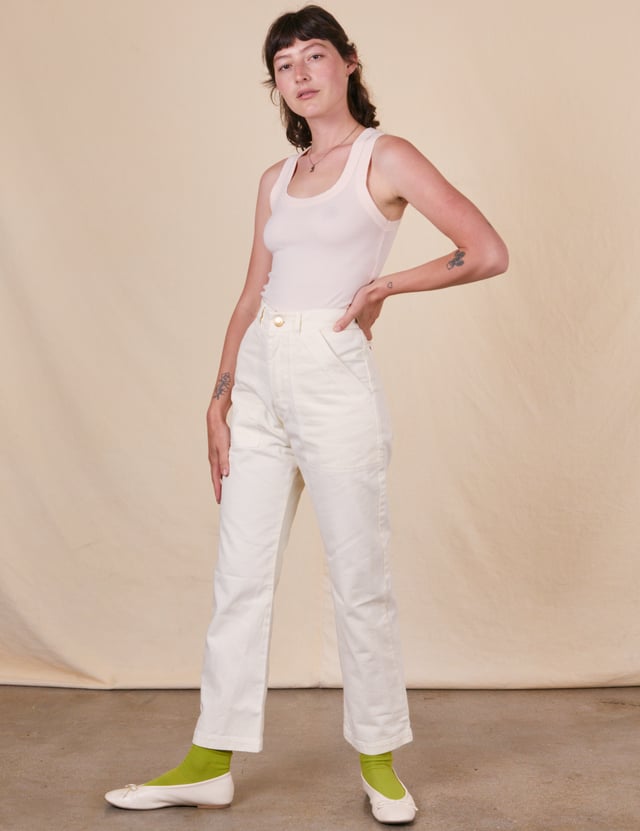 Work Pants - Vintage Tee White