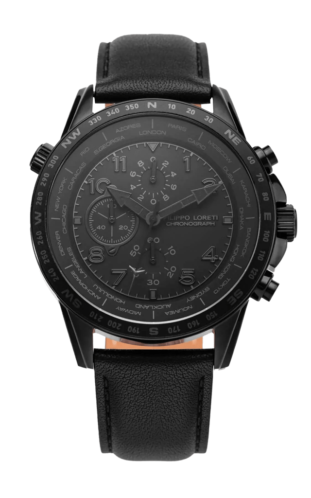 Oscura All Black 45mm Leather