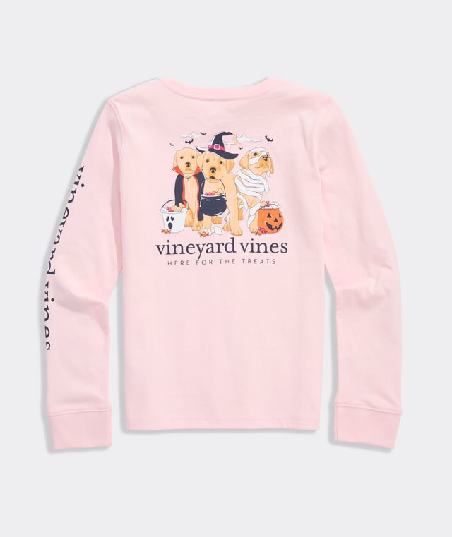 Girls' Here For The Treats Pups Long-Sleeve Pocket Tee