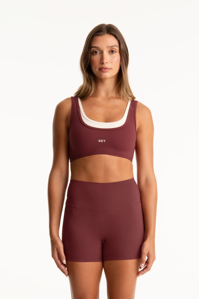 AIRLUXE™ BREATHE PARKE LAYER SCOOP BRA - RHUBARB