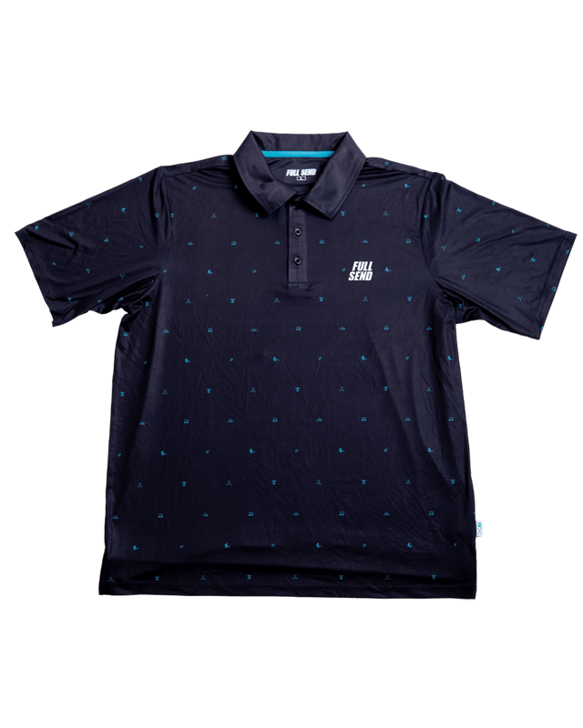 Full Send Golf Mini Party Black/Turqoise Polo