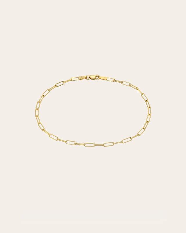 14k Gold Open Link Chain Anklet