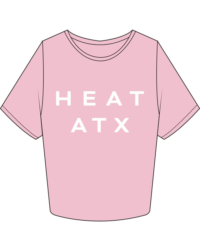 The Crop Tee - Bubblegum - Heat Bootcamp - Center Stacked - ATX - White