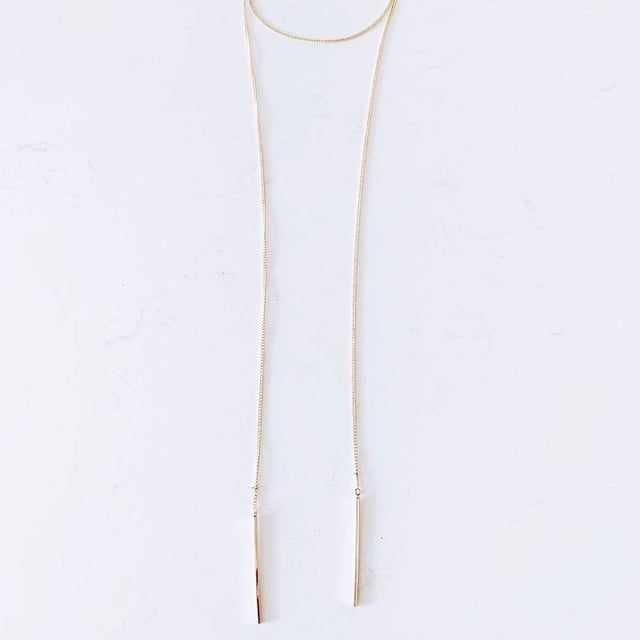 Gold Chain Bar Drops Choker