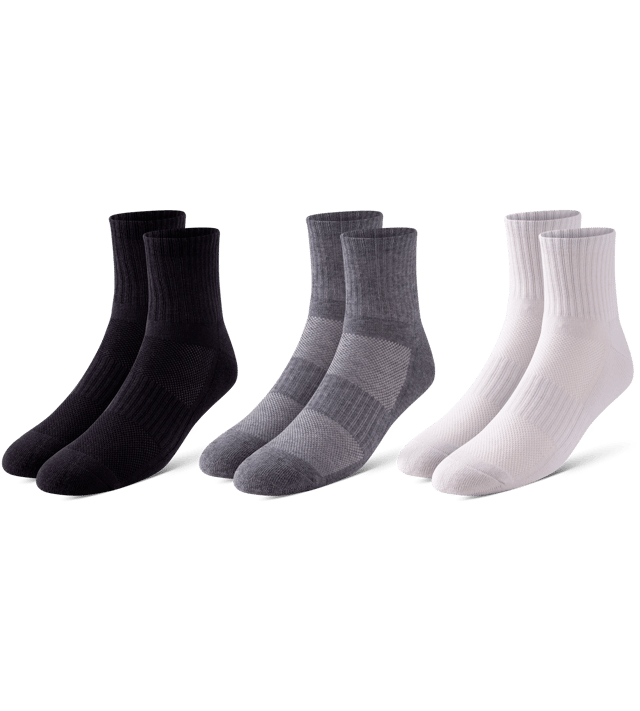 BOWO Cushion Ankle - Neutrals (3-Pack)