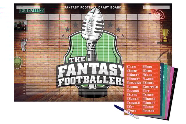 2025 Fantasy Footballers Draft Board Kit - 12, 10, 8 Team