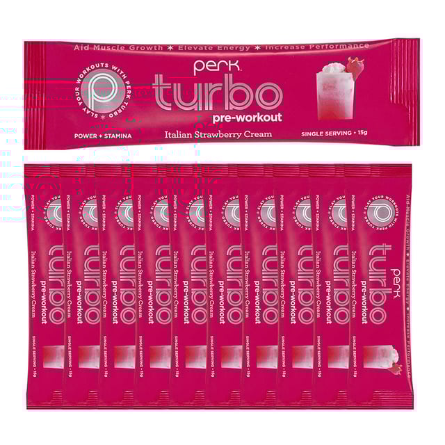 Turbo Pre-workout Original Italian Strawberry Cream, 10 Stick Packs