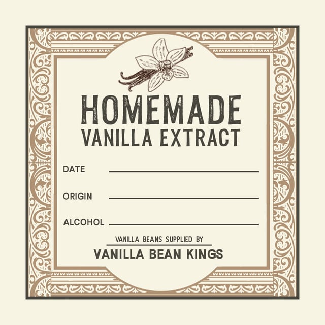 Homemade Vanilla Extract Label - Choose Your Size!