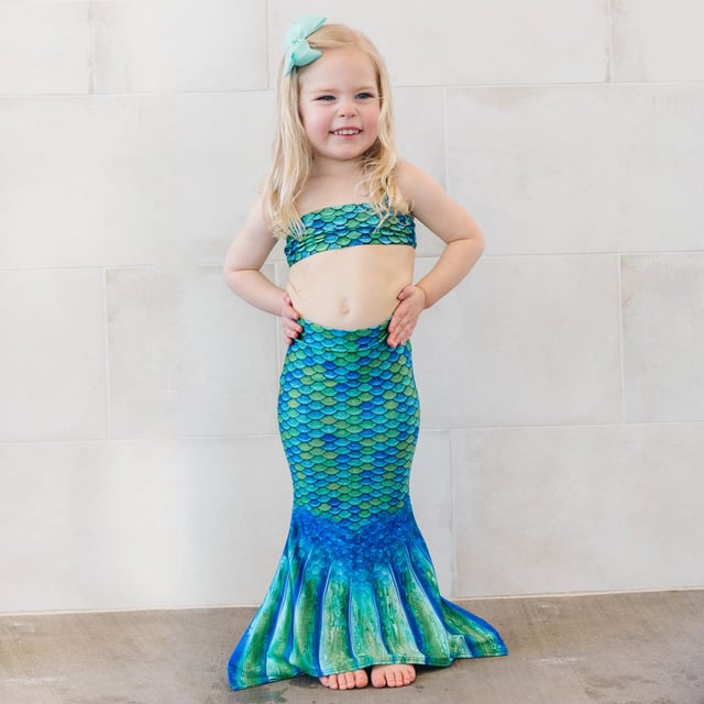 Aussie Green Toddler Tail and Bikini Top Set