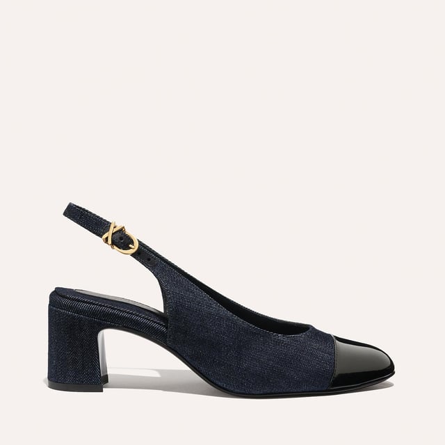 The Cluny Slingback - Indigo Denim and Patent