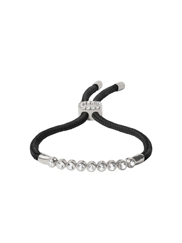 JAMES BEZEL NOIR PARACORD BRACELET, SILVER