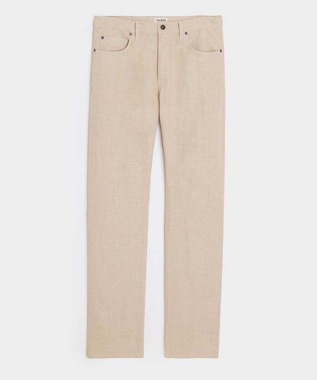 Vintage Straight Fit 5-Pocket Linen Pant