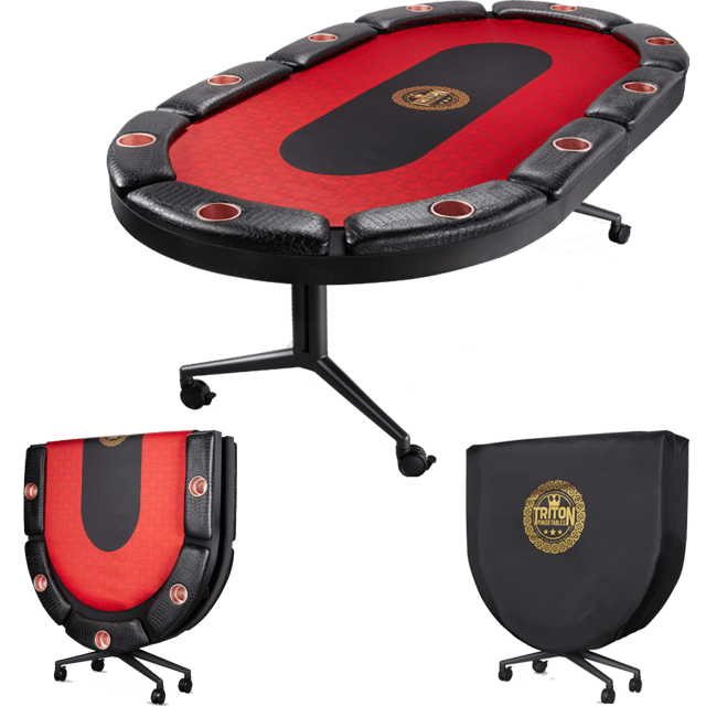 Triton 90" Premium 10 Player Folding Poker Table
