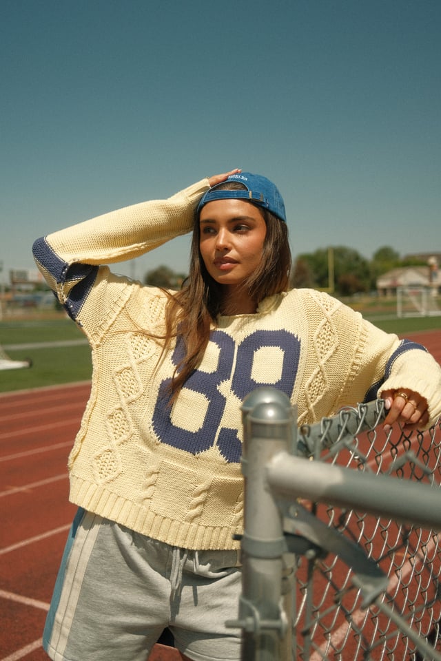 PREORDER-Route Cable Knit Sweater in Yellow