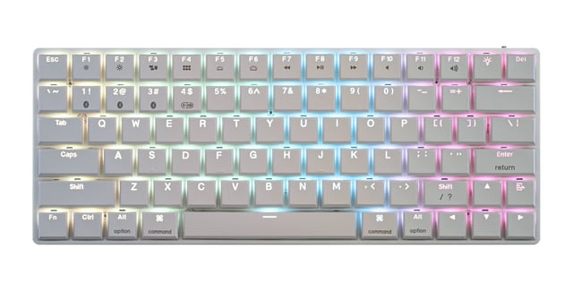 MK LowKey70 White Aluminum 75% Hotswap Bluetooth RGB Low Profile Mac Mechanical Keyboard