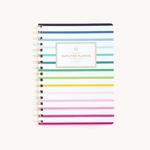 2025-2026 Softcover Weekly Simplified Planner - Happy Stripe