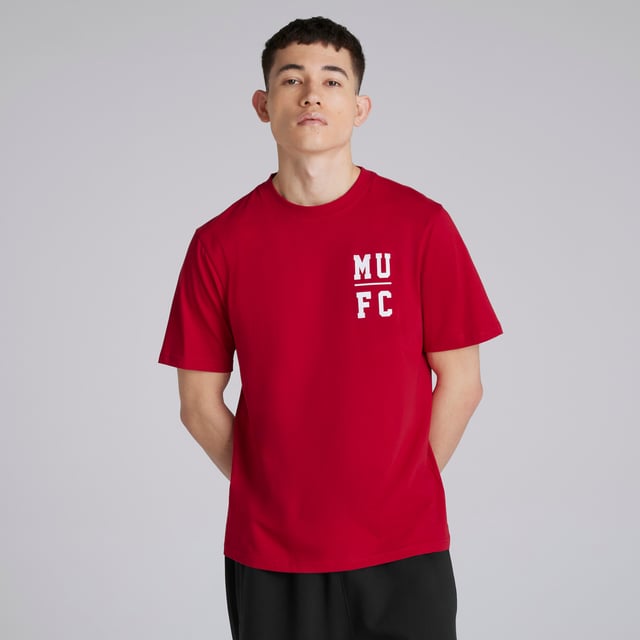 Manchester United Varsity Back Print T-Shirt Red