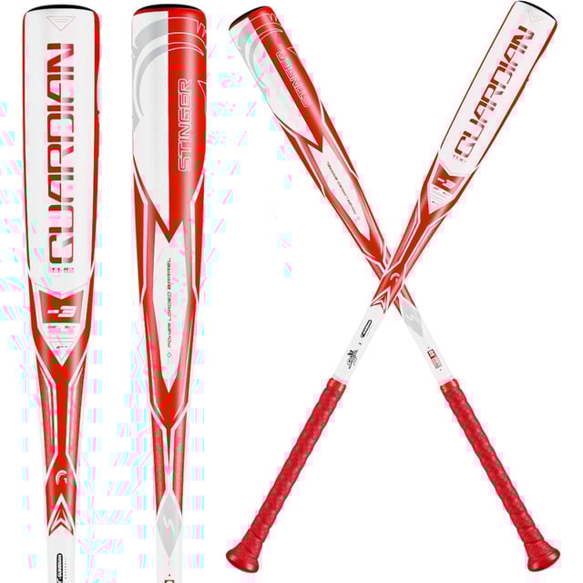 The Guardian X Stinger BBCOR 2 5/8" Baseball Bat Drop -3 (White/Red )