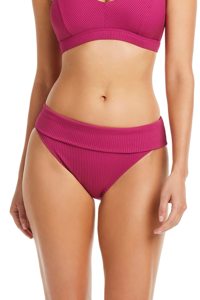 Walk The Line Fold Over Pant Bikini Bottom