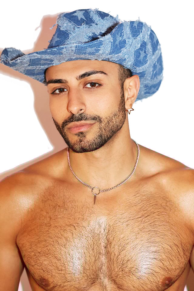 Denim Diamond Cowboy Hat - Blue