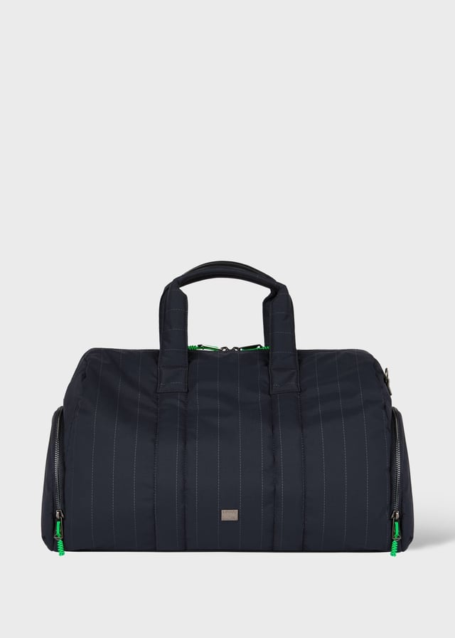 Navy Nylon Pinstripe Day Holdall
