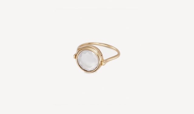 Faceted Round Locket Ring 9k