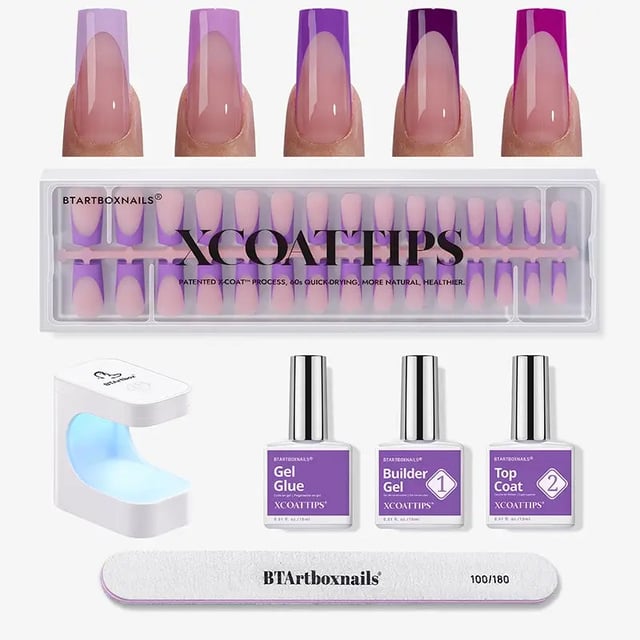 XCOATTIPS® Purple Pastel French Kit - Long Square