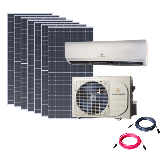 EG4 Hybrid Solar Mini-Split Kit | 24,000 BTU AC/DC | SEER2 21 | Energy Star Certified | 3,150W Bifacial Solar Panels | Plug-n-Cool DIY Installation | 5-Year Warranty