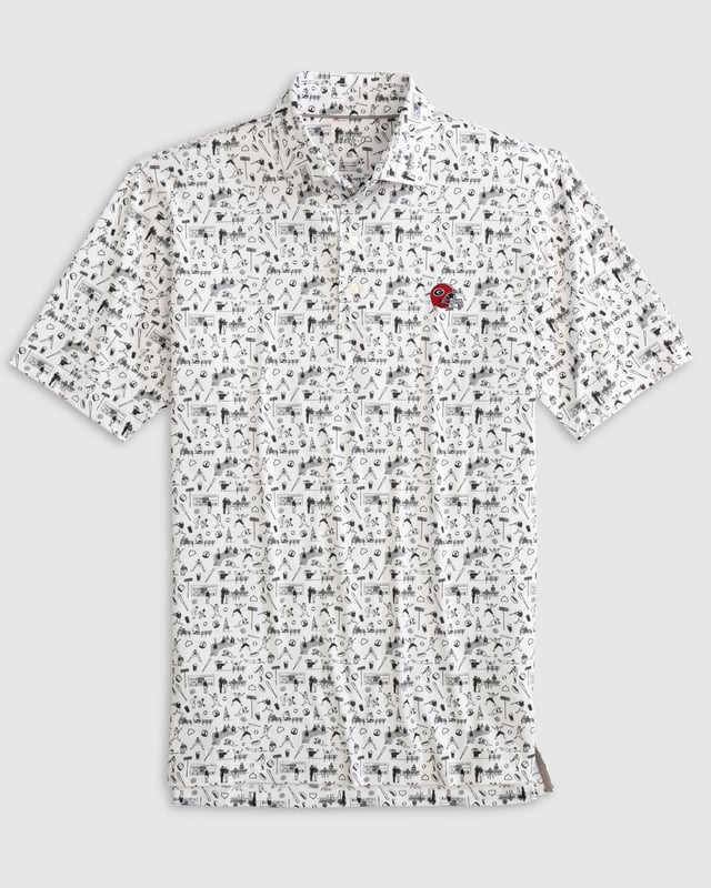 Georgia Ballpark Printed Performance Jersey Polo - Helmet Logo