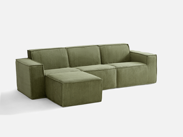 Pop-Seat 3 Seats with Ottoman, Compressed Self-Inflating Foam Sofa