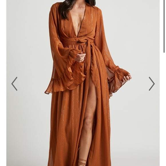 Show po rust shimmer dress