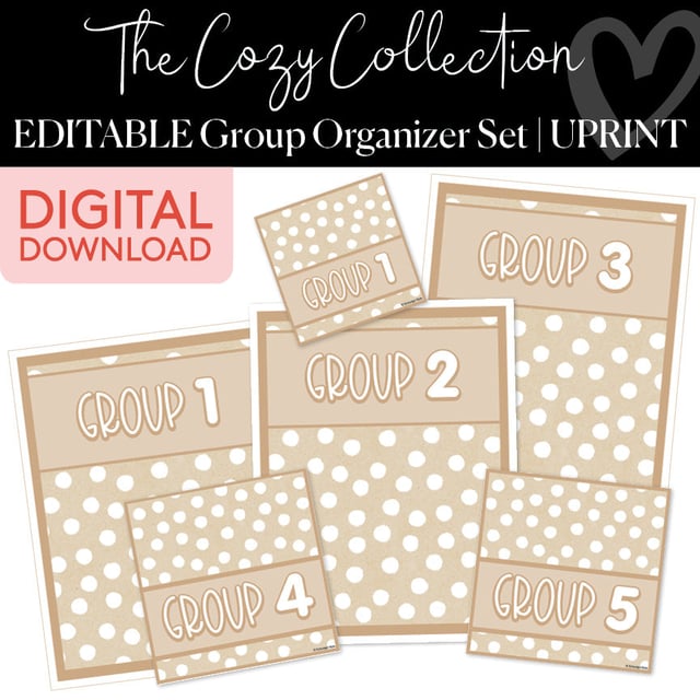 Group Organizer Set | Cozy | Printable Classroom Decor | Schoolgirl Style
