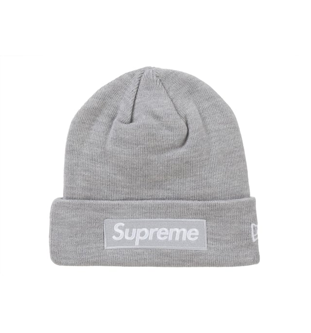 Supreme New Era Box Logo Beanie (FW24) Heather Grey