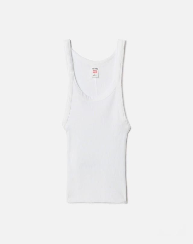 Hanes Cropped Ribbed Tank - Optic White