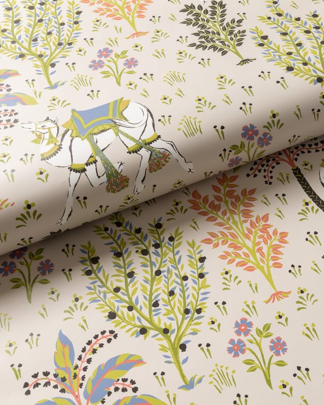 Camel's Courtyard - Peel & Stick Wallpaper - Linen