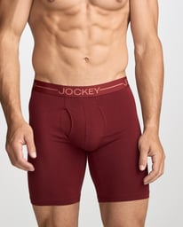 Organic Cotton Stretch 9.5" Long Leg Boxer Brief - 3 Pack