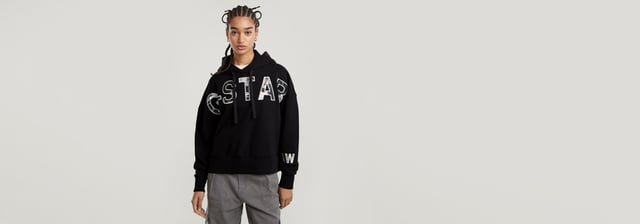 Embro Print Oversized Hoodie