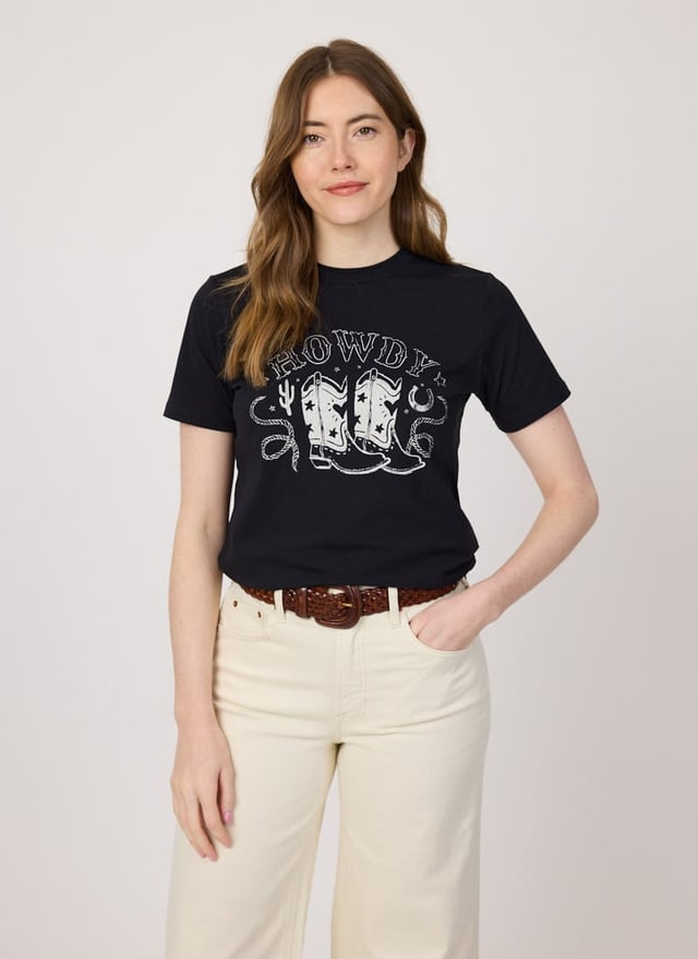 Matteo Howdy Cowgirl Graphic Slogan Tee