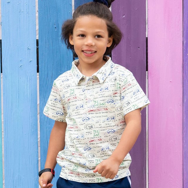 "Scratch Paper" Geometry Cats Short Sleeve Polo Shirt