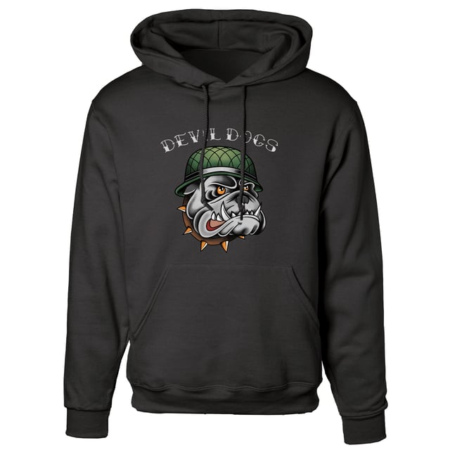 USMC Vintage Tattoo Devil Dogs Hoodie