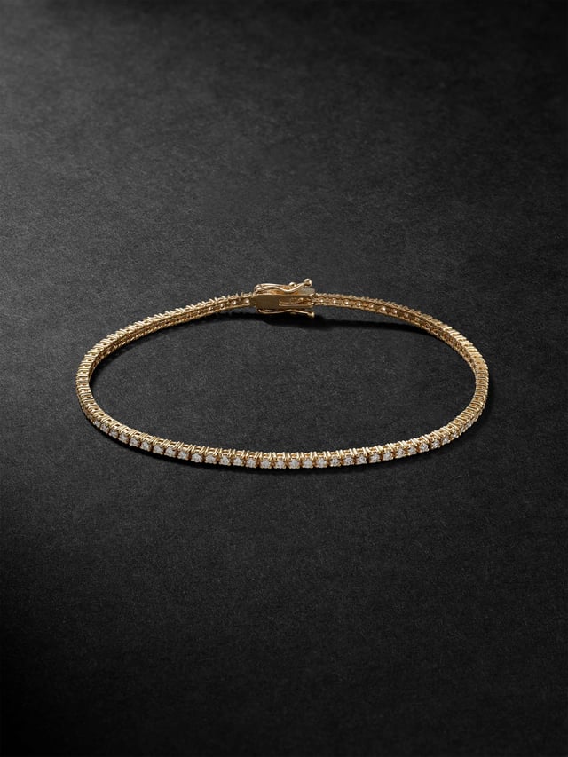 14-Karat Gold Diamond Tennis Bracelet - gold - One Size