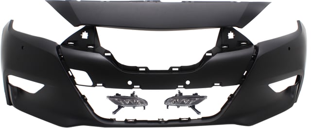 Replacement 2017 Nissan Maxima SV - 3-Piece Kit Front Primed Bumper Cover, includes Fog Lights KIT-BCFL-0639