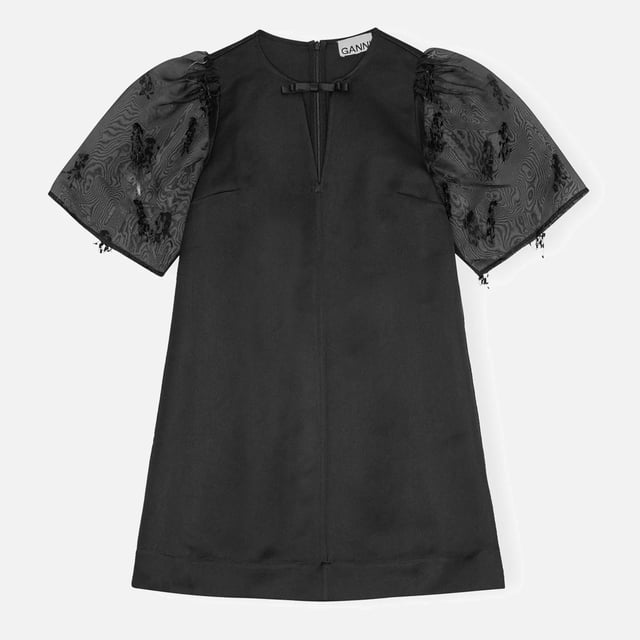 Ganni Fringed Organza Mini Dress