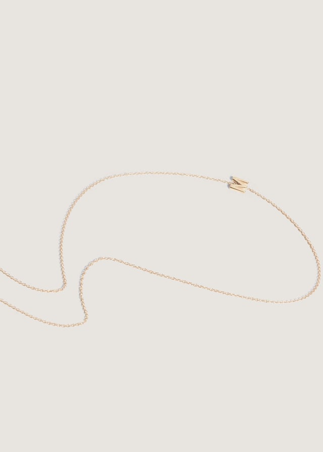 Asymmetrical Single Initial Necklace