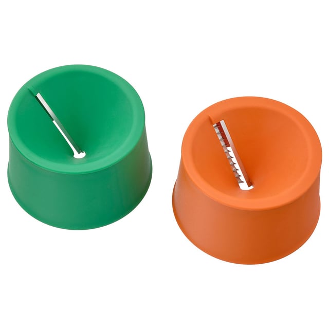 UPPFYLLD Vegetable slicer, set of 2 - bright orange/bright green