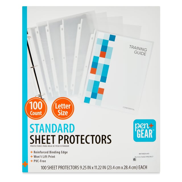 Pen+Gear Standard Sheet Protectors, 100 Count, Clear, Polypropylene, 8.5" x 11" (Model 25041)