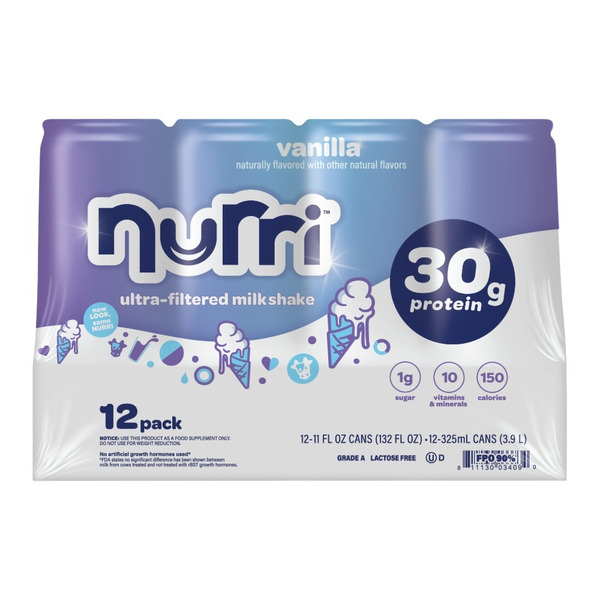 Nurri Vanilla, Ultra Filtered Milk Shake, 30G Protein